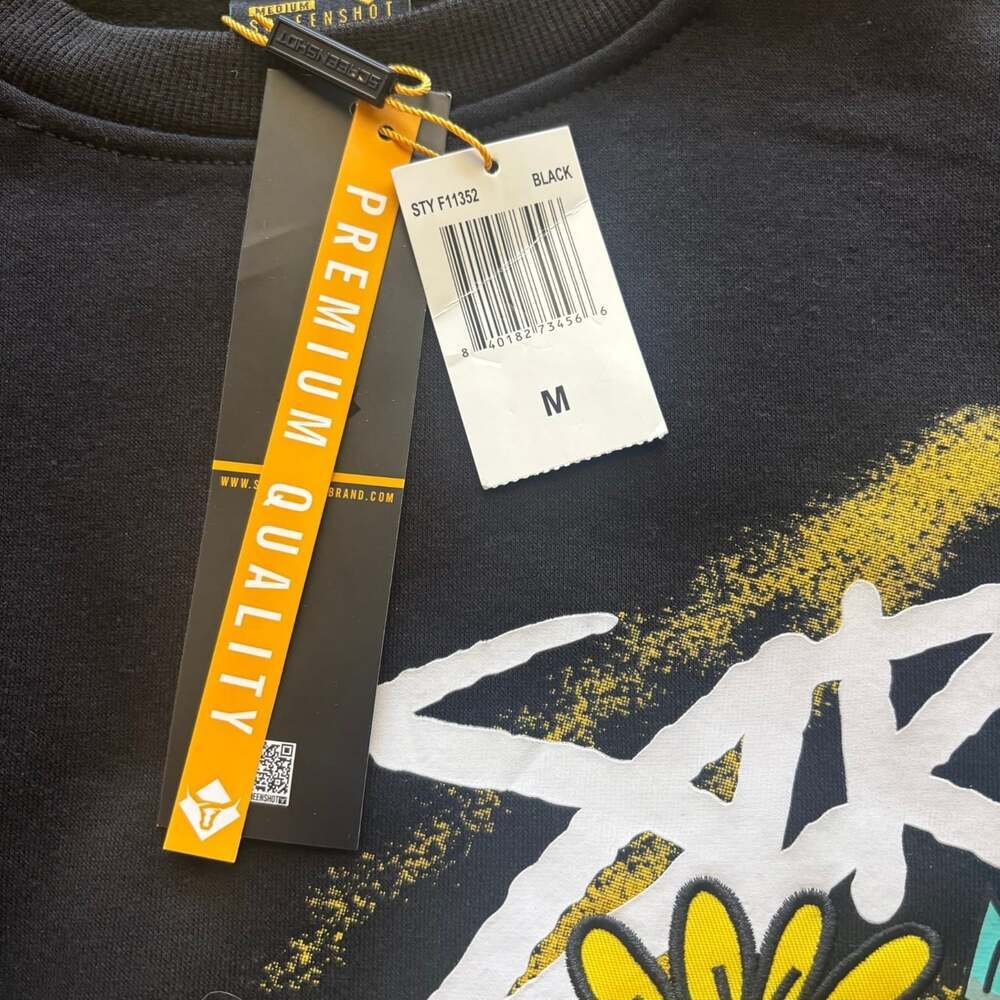 Screenshot Brand Daisy Graffiti Crewneck Sweatshirt Size Medium Black NWT - Picture 6 of 16
